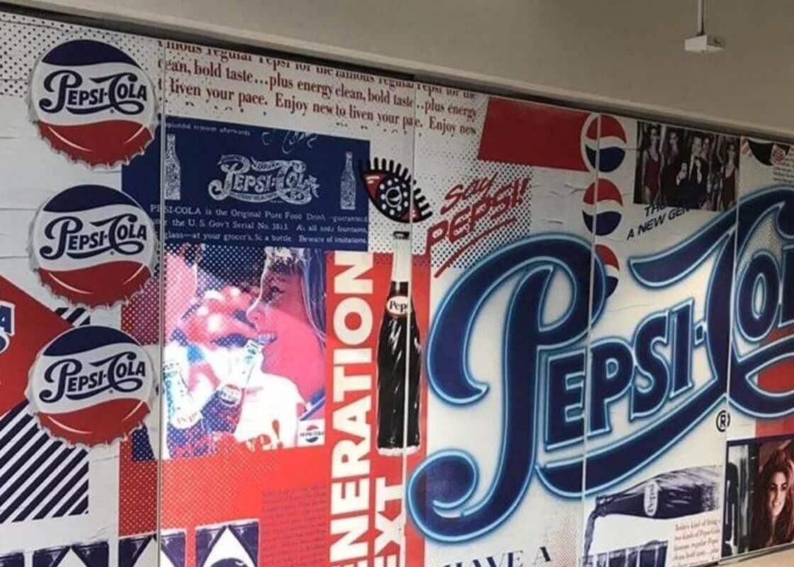 Printed fabric walls - pepsi