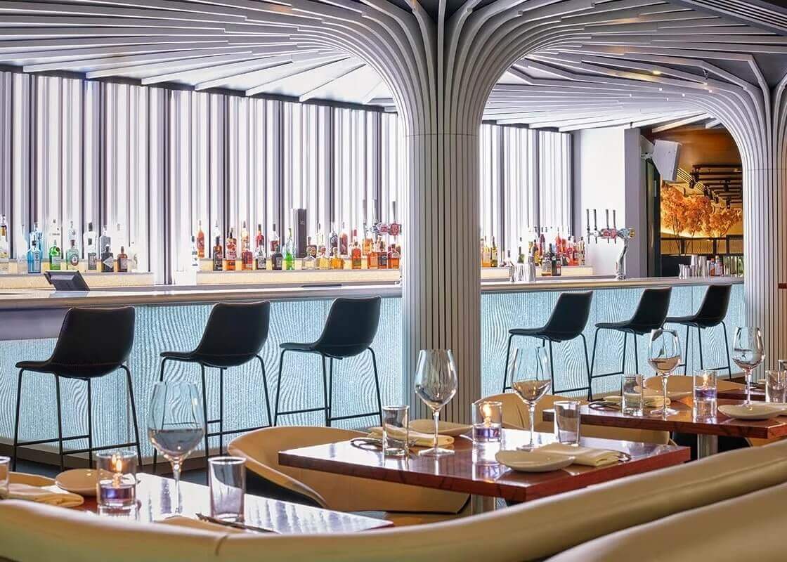 Hilton Curio bar with LED strip lighting