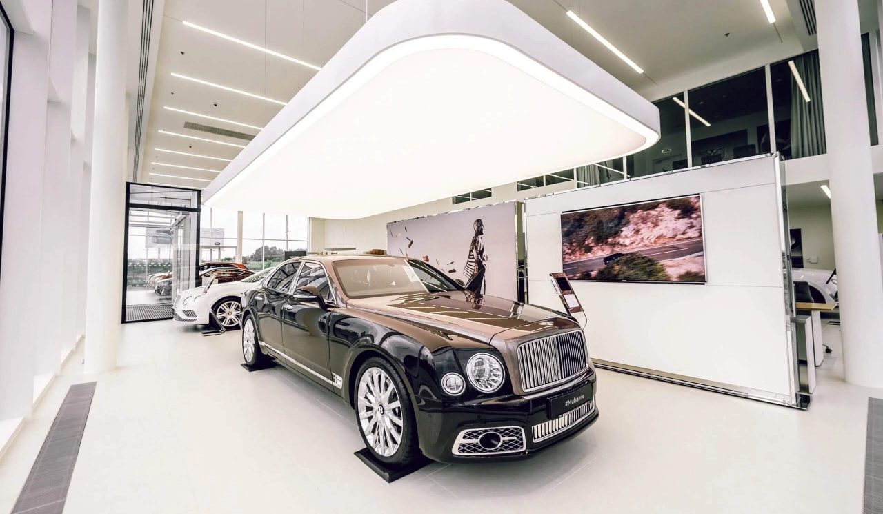 Bentley underneath light fitting