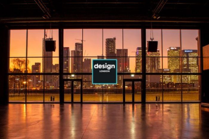 Design London logo with a sunset background