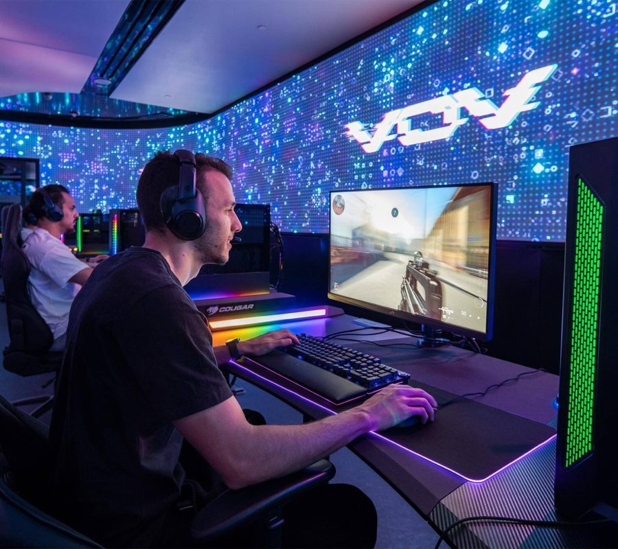 VOV gaming studio with 400 meters of Fusion Flex RGBW Pixel LED