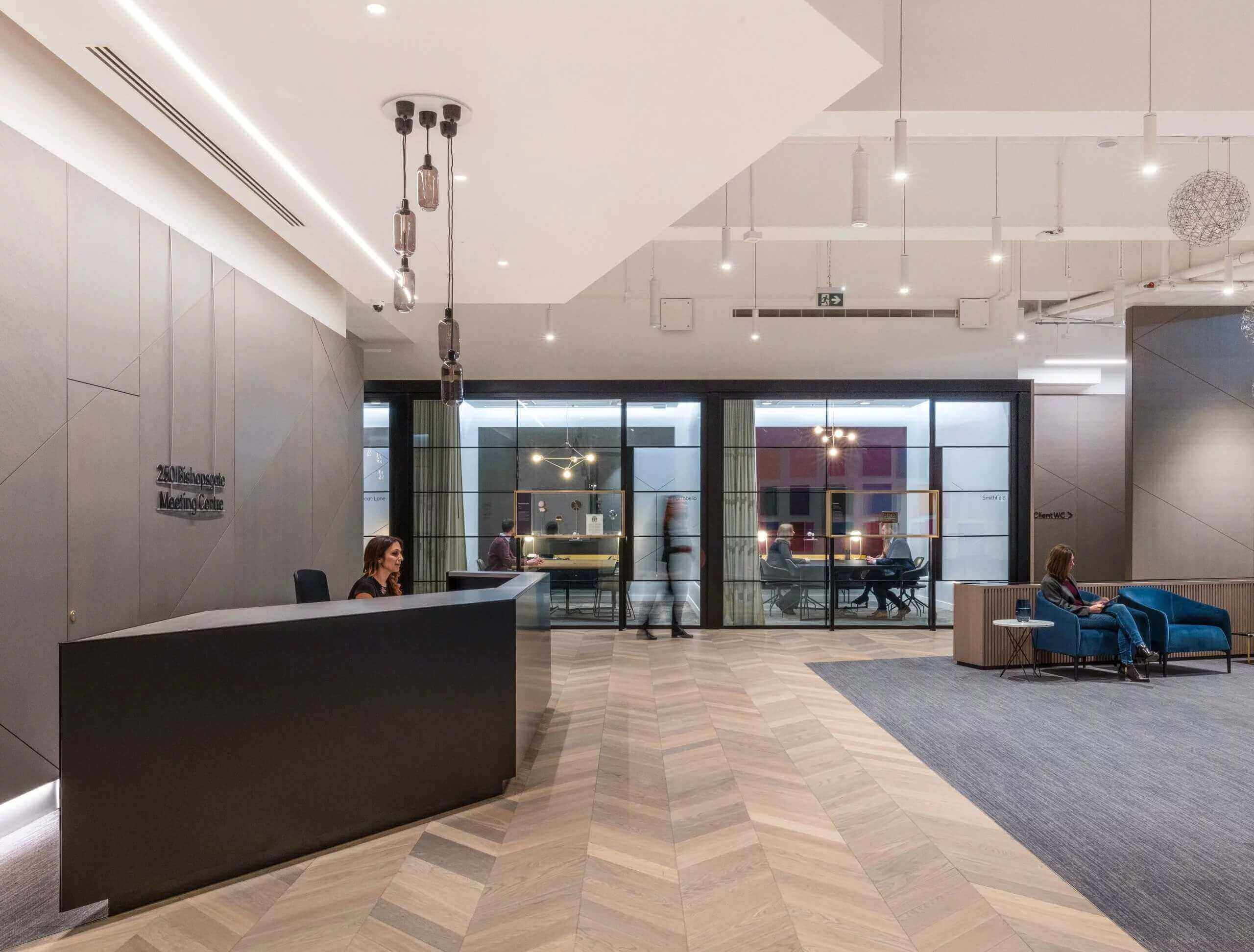 Dubai HQ reception lighting design
