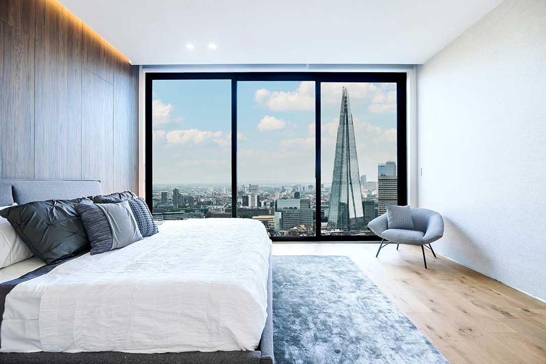 Nine Elms residential accommodation with full length windows