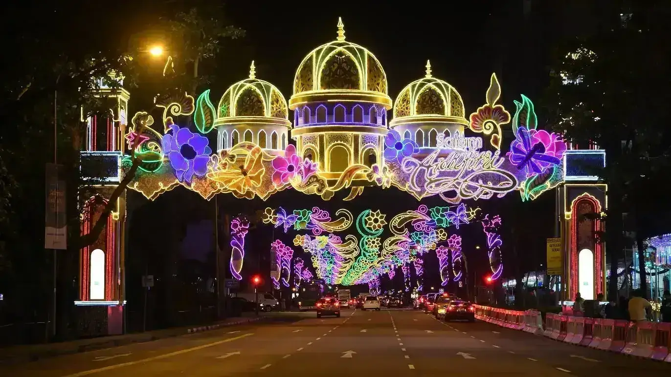 decorative lighting in a road tunnel