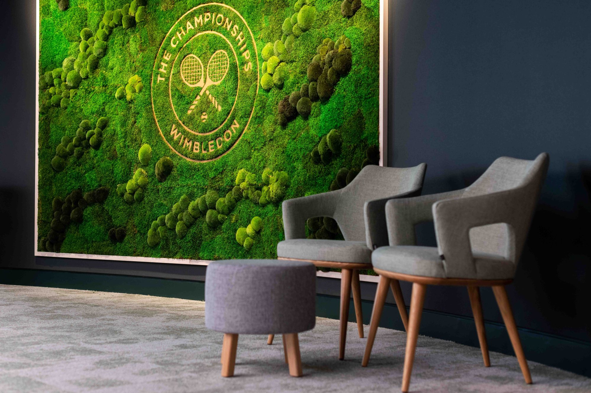 Decorative acoustic wall design of the championships Wimbledon logo